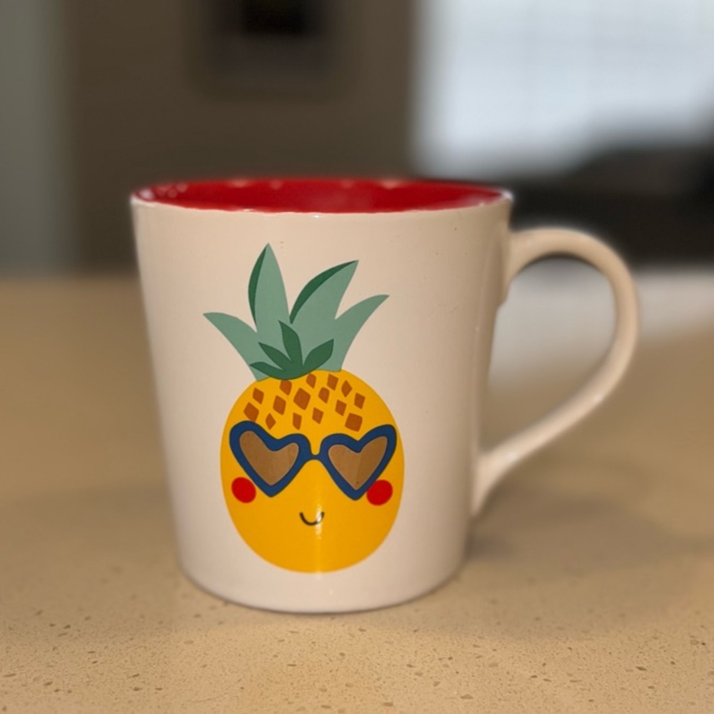 Caribou Coffee Mug with Fun Pineapple Design
